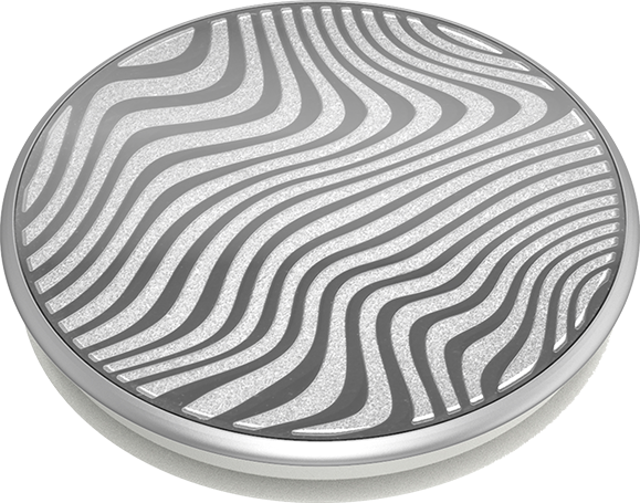 PopSocket PopGrip Lasercut Metal Terrain Wave - Silver